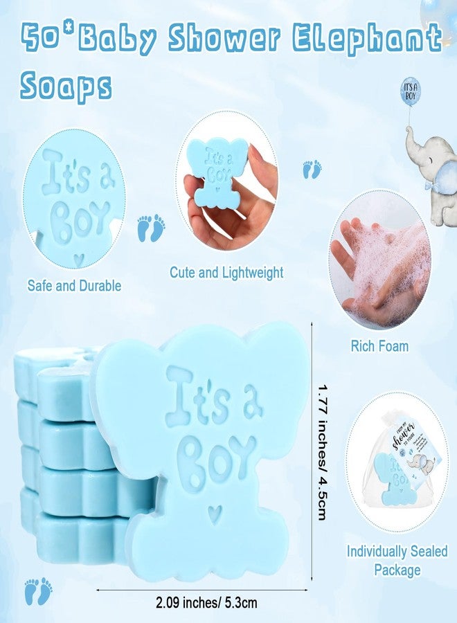 Swiffen 50 Sets Elephant Theme Baby Shower Soap Favors for Guests Boy Girl Handmade Soaps with Mini Thank You Tags and Organza Bags for Gender Reveal Party Favors(It's A Boy) - Image 2