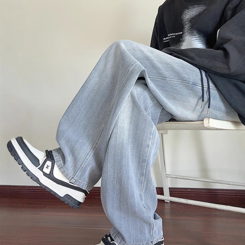 Unisex Classic Denim Jeans Loose Fit Daily Outdoor Wear - Image 3