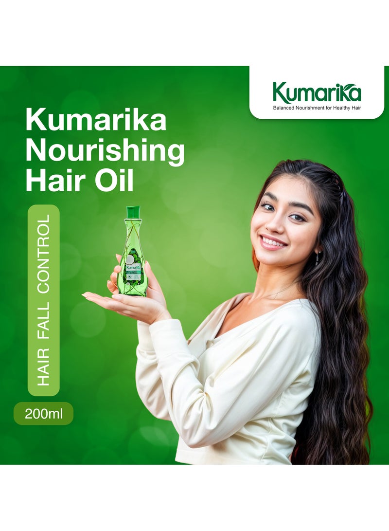 Kumarika Nourishing Hair Oil Hair Fall Control 200ml hair oil for dry damaged hair hair growth 100 natural extracts with Coconut oil Hair food for strong healthy hair and hair shine - Image 3