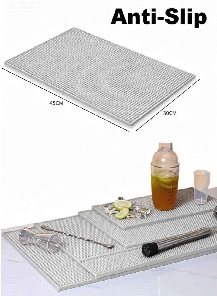 LeadMy Coffee Bar Mat Gray  –Waterproof PVC Table Mat with Anti-Slip Grip, Heat Resistant and Easy to Clean for Café, Kitchen, Tea Shop, Table Place Mats – Coffee Accessories & Coaster Use - Image 2