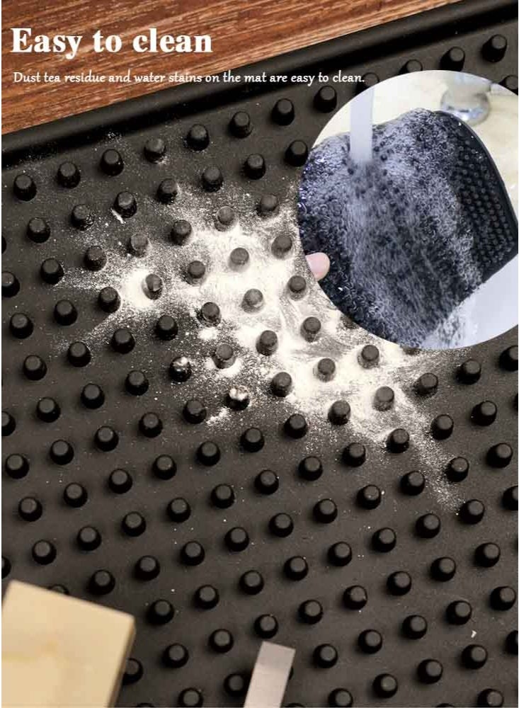 LeadMy Coffee Bar Mat Gray  –Waterproof PVC Table Mat with Anti-Slip Grip, Heat Resistant and Easy to Clean for Café, Kitchen, Tea Shop, Table Place Mats – Coffee Accessories & Coaster Use - Image 5