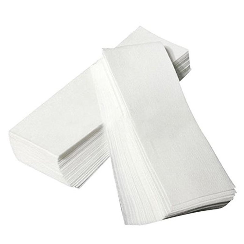 Fodattm 100PCS White Large Facial Body Hair Removal Non Woven Wax Strip Epilating Waxing Strips