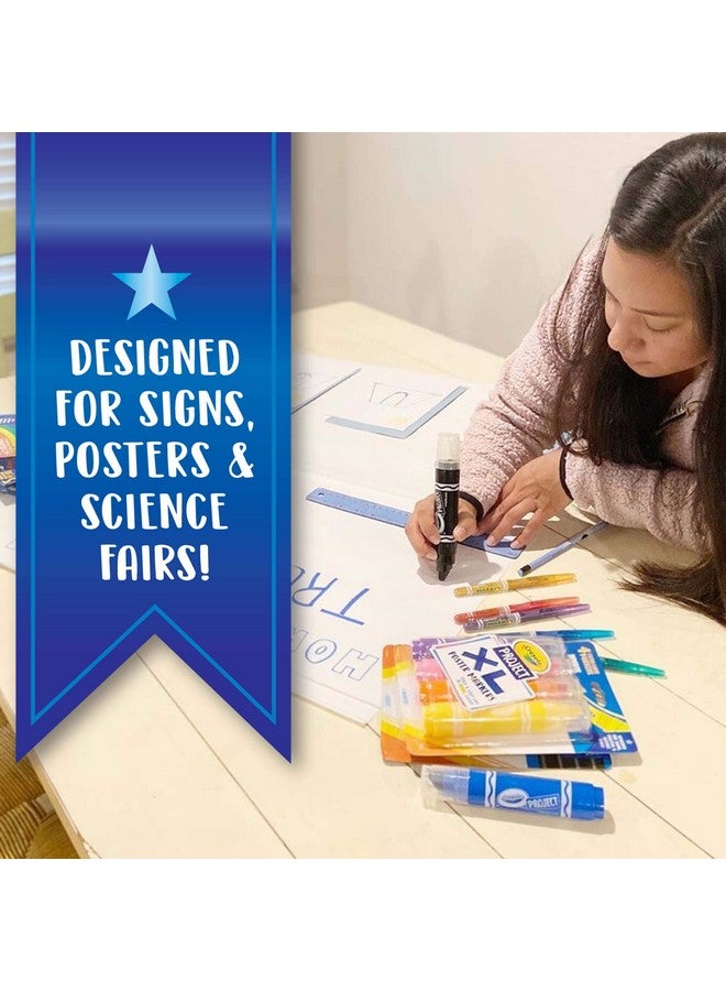 Crayola XL Poster Markers, Assorted Classic Colors, School Supplies, 4 Count - Image 5