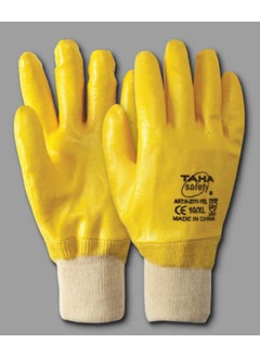 TAHA SAFETY N2311 Light Nitrile Knitted Safety Gloves -  High Grip for Industrial Use, Lightweight, Flexible, Ideal for Chemical Resistance & General Hand Protection | PACK OF 2 PAIRS 
