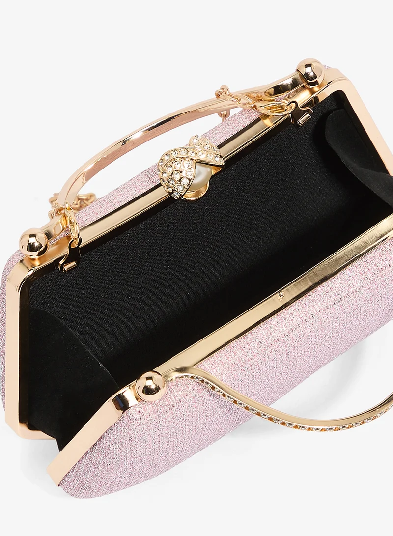 Khizana  Gold Accent Top Handle Clutch for Women | Best Price UAE
