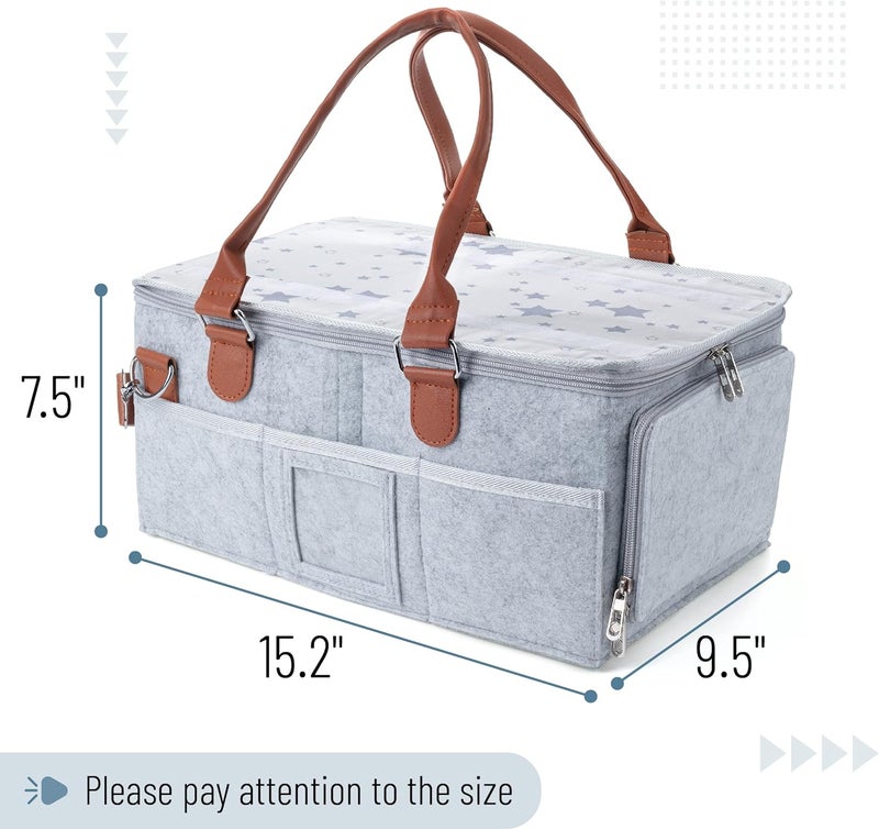 Mr. Pen Mr Pen Baby Diaper Caddy Organizer with Lid Baby Organizer Diaper Caddy with Lid - Image 3
