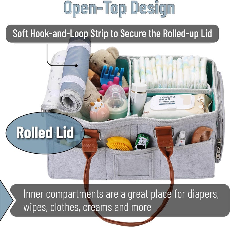 Mr. Pen Mr Pen Baby Diaper Caddy Organizer with Lid Baby Organizer Diaper Caddy with Lid - Image 4
