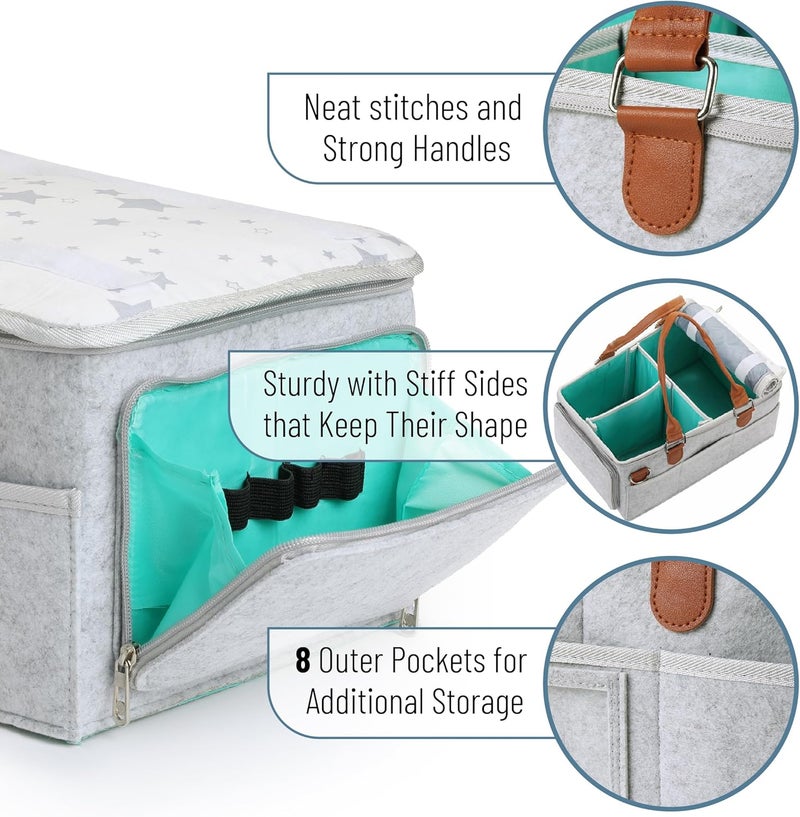 Mr. Pen Mr Pen Baby Diaper Caddy Organizer with Lid Baby Organizer Diaper Caddy with Lid - Image 5