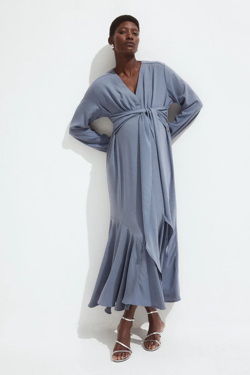 H&M MAMA Tie-detail crêpe dress