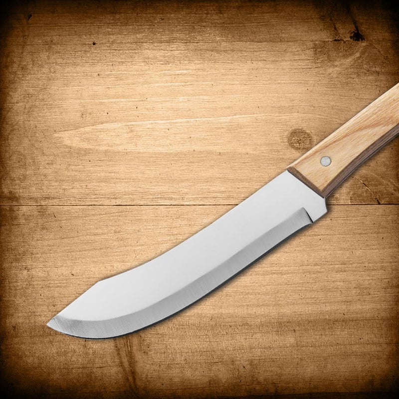Chef Knife,12.8 inches Sharp Meat Cleaver Vegetable Cutter Professional Japanese Carbon Steel Kitchen Cleaver with Handle (wooden) - Image 2