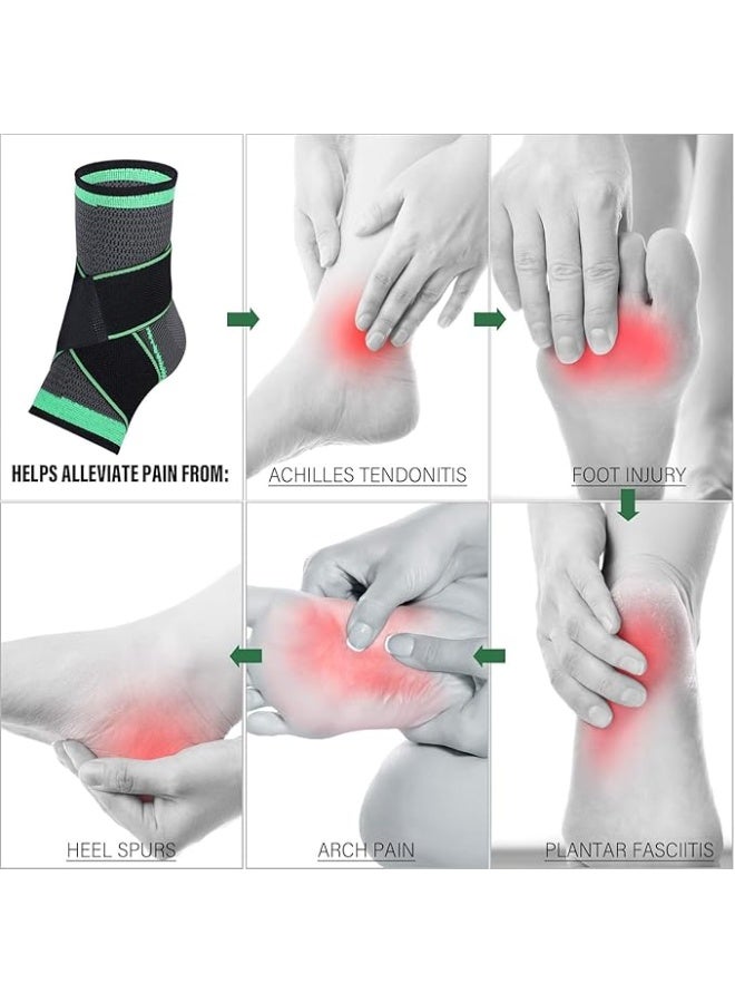 [BOGO Offer] Ankle Compression Brace (Buy 1 Get 1 FREE) – 3D Knitting Support with Unique Removable Fishnet Strap – Plantar Fasciitis & Achilles Tendonitis Relief – One Size Fits All - Image 5