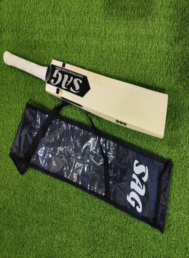 تبلد مضرب كريكيت كلاسيكي من خشب الصفصاف الكشميري من شركة SAG، مقاس 6 - Image 2