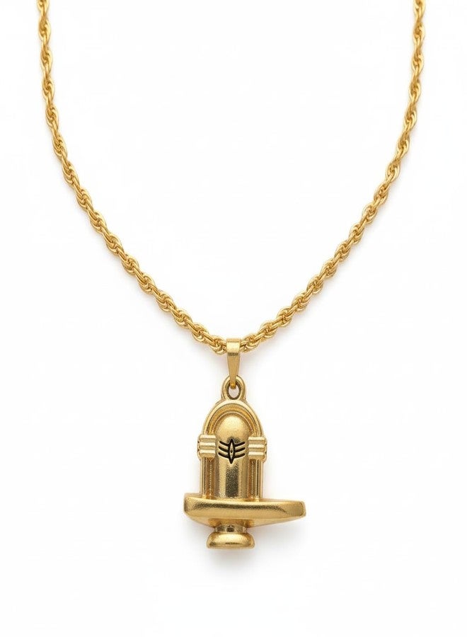 M Men Style Lord Shiva Shivling Pendant Necklace | Mahadev Jyotirling Spiritual Locket | Unisex Devotional Jewelry Spn2025607 - Image 1