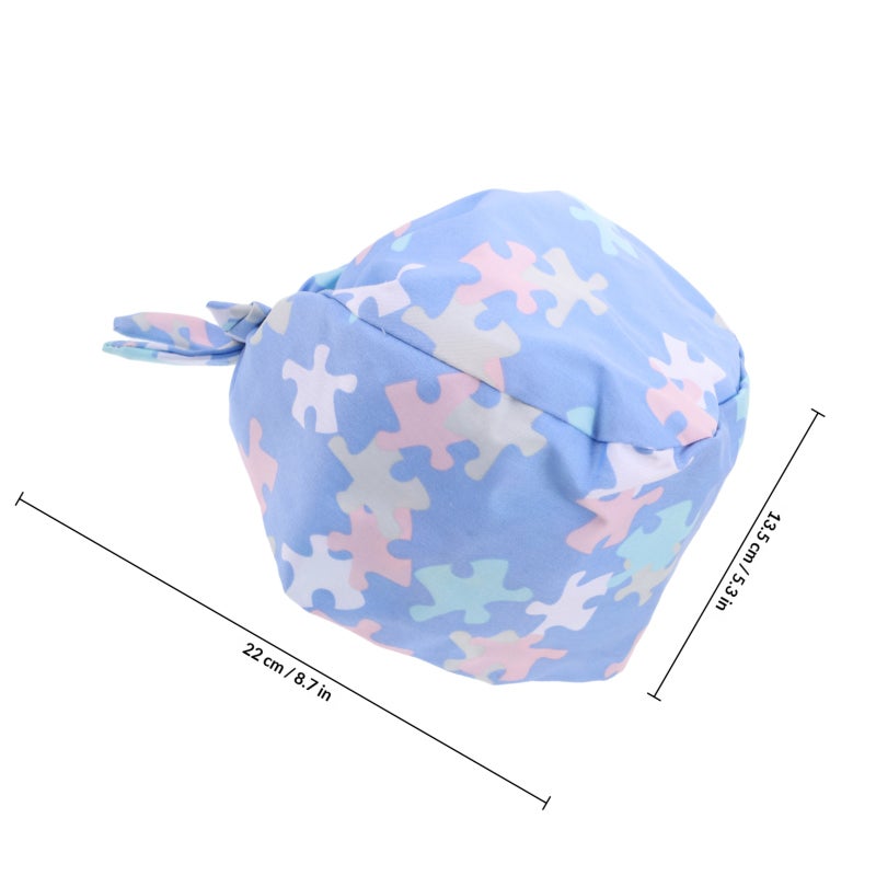 2pcs Unisex Cap Scrub Hats Adjustable Working Hat Beauty Salon Caps Tie Back Hats Uniform Accessories - Image 2