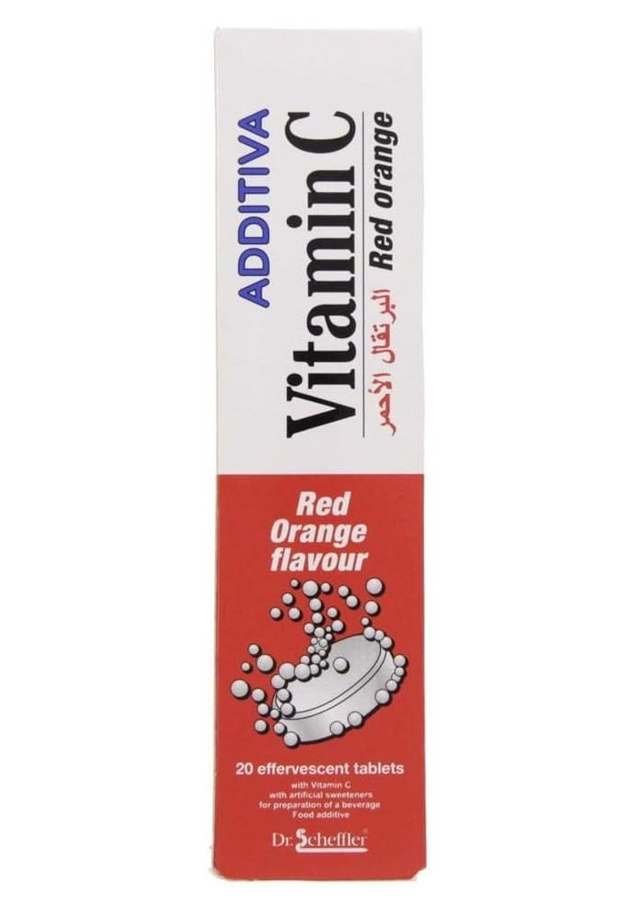 Additiva Vitamin C Red Orange Effervescent Tablets - 20 Count