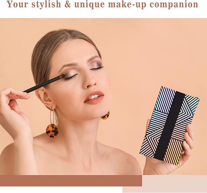 Lolalet Lolalet Night Shades Magnetic Makeup Palette Empty 2 Pack Magnetic Pallets with Mirror for Eyeshadow Lip Color Blush Powder Highlighter Contour Stripeblack 