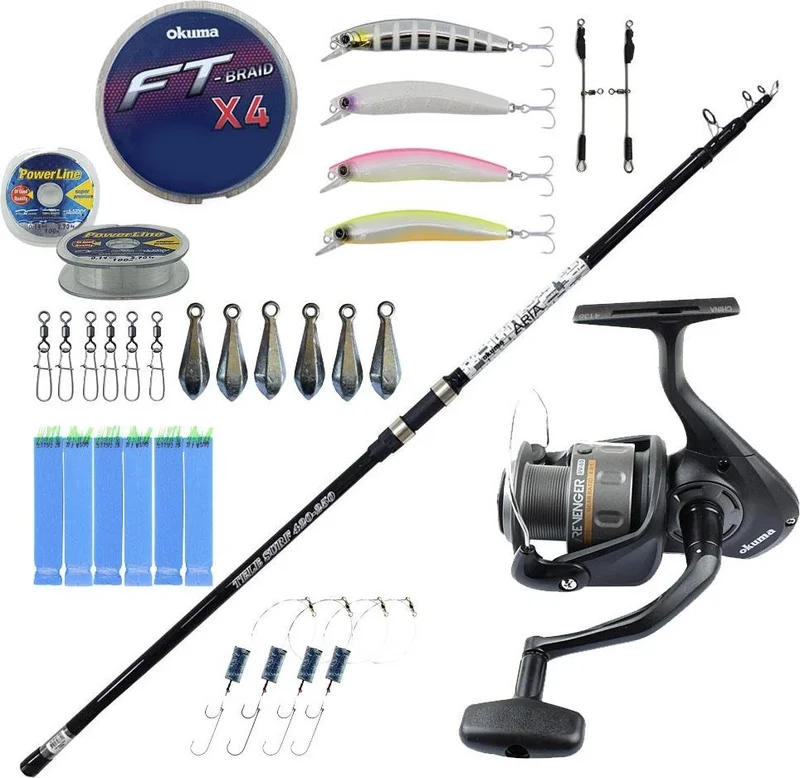 أوكوما Yekoutdoor Surf Rod Set Aria Tele Surf 4.20 cm 100-250 gr Surf Rod & Revenger Rv-65 Fd Fishing Reel