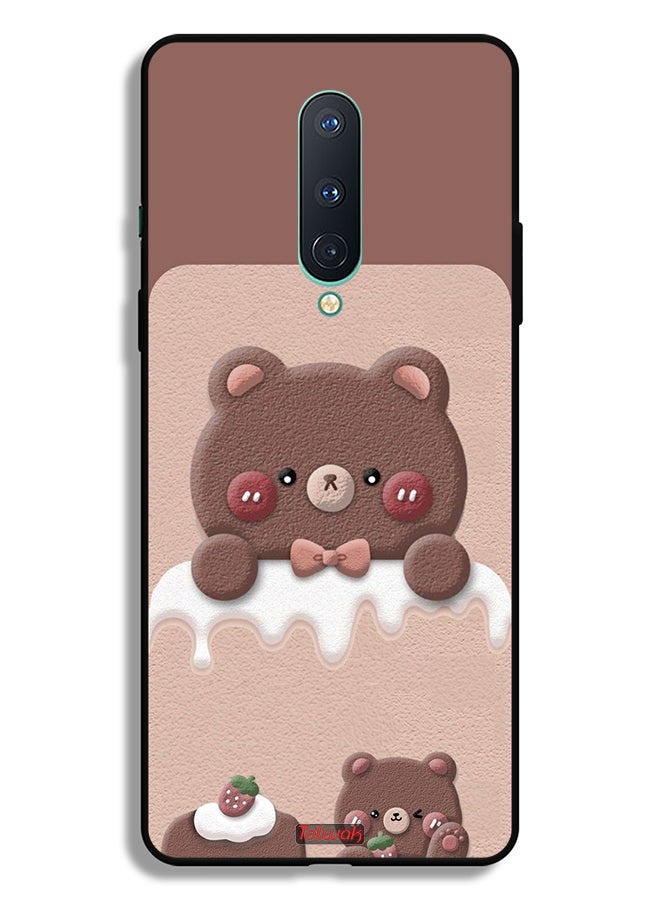 Tolwak غطاء واقي لهاتف OnePlus 8 5G بتصميم دب الفراولة - Image 2