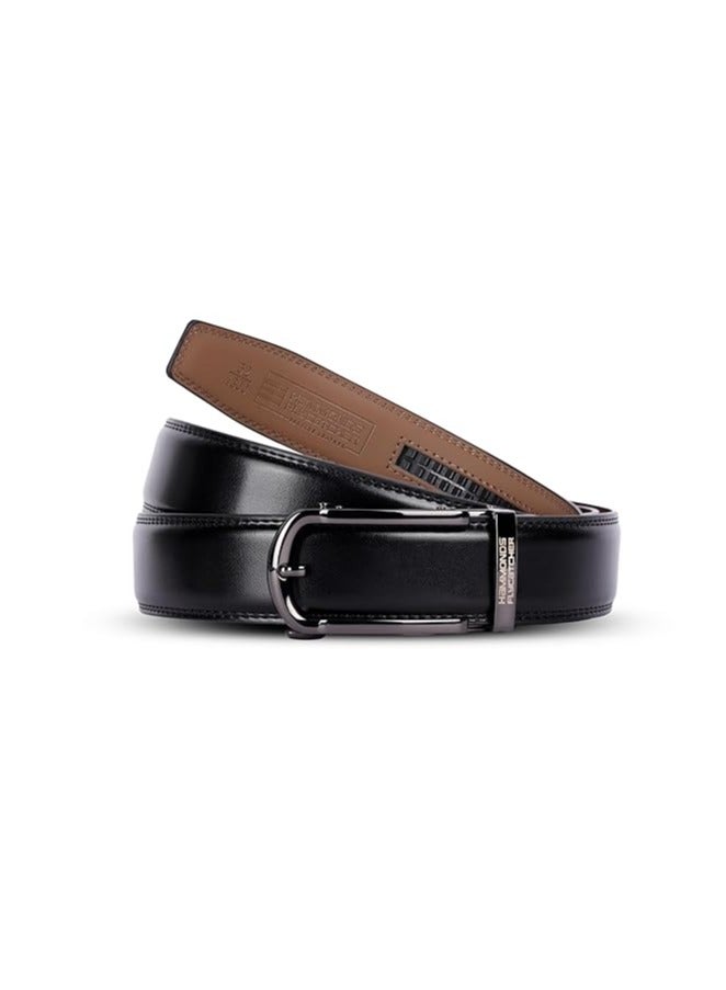 HAMMONDS FLYCATCHER Leather Belt for Men, Premium Leather Belt with Auto Lock mechanism, Mens Belt Leather Branded with Slide Lock for Everyday Wear - Image 1