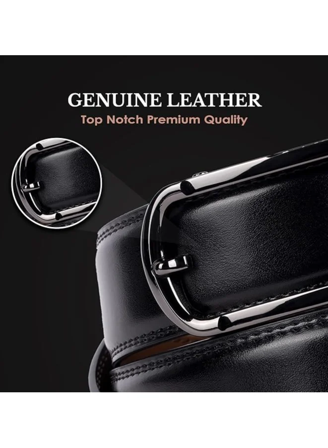 HAMMONDS FLYCATCHER Leather Belt for Men, Premium Leather Belt with Auto Lock mechanism, Mens Belt Leather Branded with Slide Lock for Everyday Wear