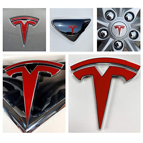 Custom Cut Graphics Logo Decal Wrap for Tesla Model S, Facelift, 14-pc Set (Gloss Red) - Image 1