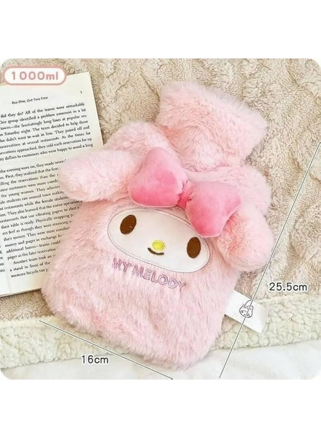Hugifts 1000ml Plush Hot Water Bottle, Leak-Proof Reusable Warm Water Bag for Period Pain & Muscle Relief - Image 4