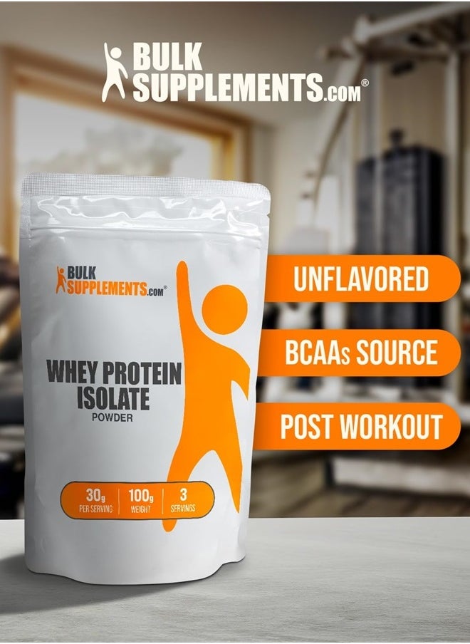 BULKSUPPLEMENTS.COM Whey Protein Isolate Powder - Unflavored Protein Powder, Whey Isolate Protein Powder - Whey Protein Powder, Gluten Free, 30g per Serving, 100g (3.5 oz) (Pack of 1)  - Image 5