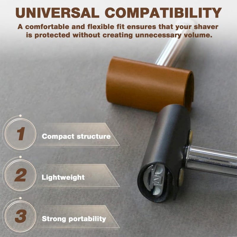 M'AYCREATE ® PU Razor Blade Covers, Set of 2Pcs Razor Head Protective Sheath Cover, Metal Snap Button Closure Design - Image 4