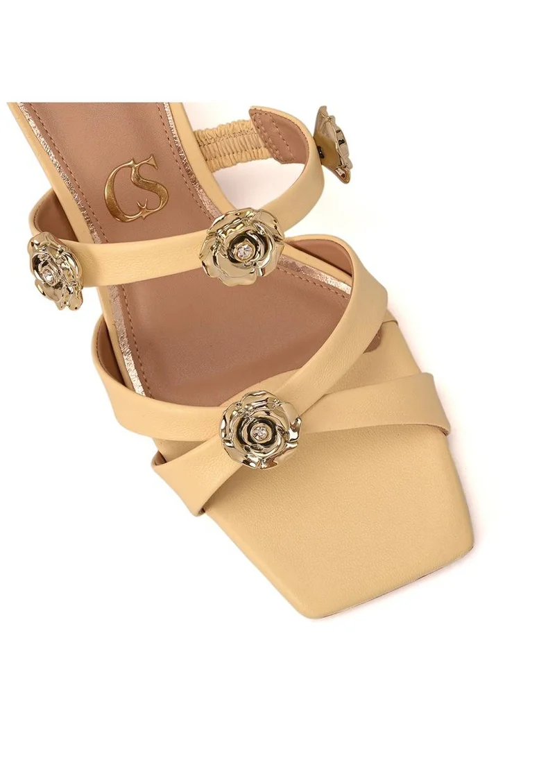 Carmen Steffens  Yellow Metal Sandal for Women | Best Price UAE