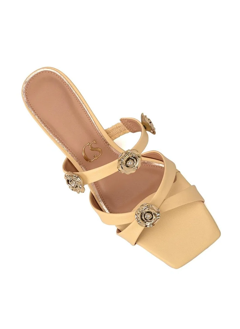 Carmen Steffens  Yellow Metal Sandal for Women | Best Price UAE