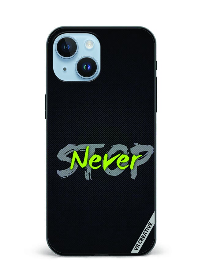 VR CREATIVE Protective Case Cover For Apple iPhone 15 Plus Never Stop Design Multicolour - Image 1