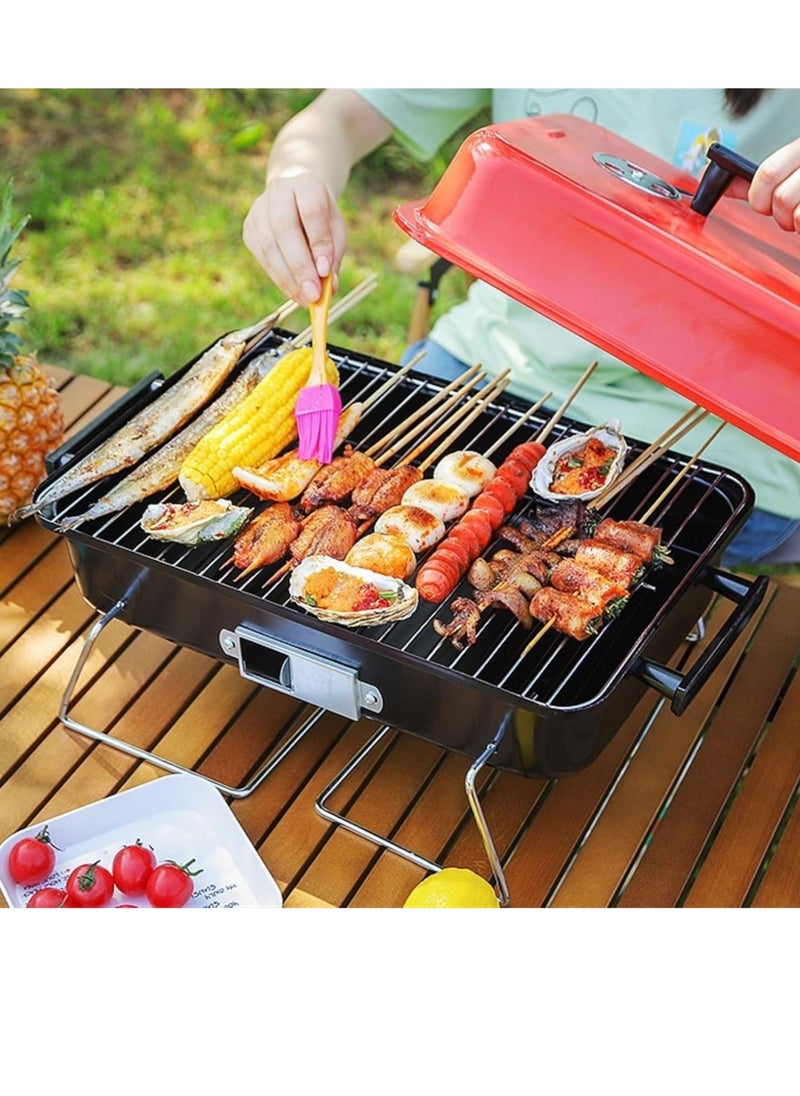Manful Charcoal Grill for Camping Cooking Stainless Steel Mini Folding Grill Stove for Travel, Picnic, Motorhome with Cover BBQ Cooking for Outdoor Camping  - Image 2