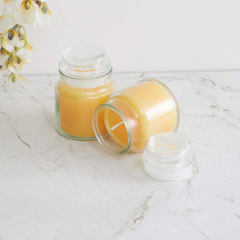 Kuber Selection Kuber Selection Pack of 2 Pcs Premium Highly Fragranced Fresh Lime Jar Candle for Gift and Home Decoration Pack of 2 Pcs 260g Each ColourYellow Fresh Lime