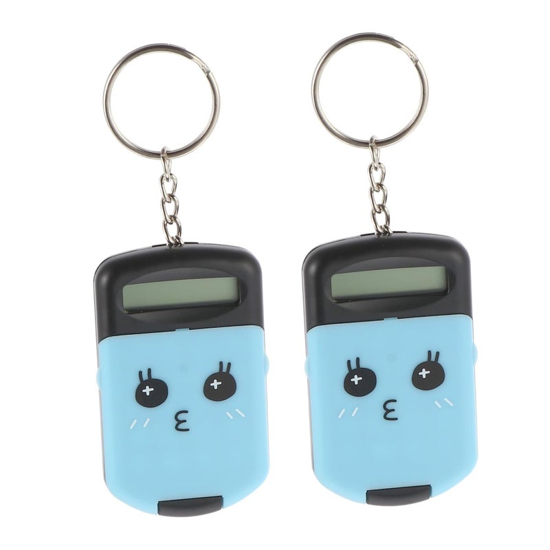 Portable Cartoon Calculator Set 2 Pack Mini Lightweight Handheld For Students Black - Image 2