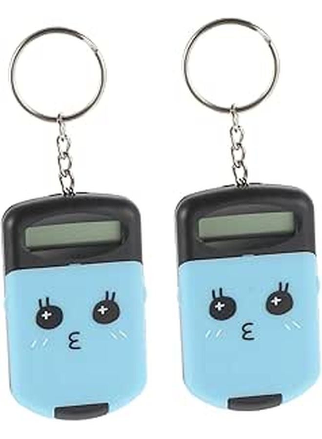 Portable Cartoon Calculator Set 2 Pack Mini Lightweight Handheld For Students Black - Image 1
