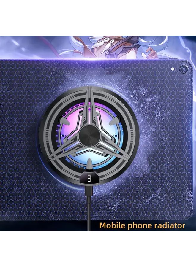 2025 Dark Night Magnetic Phone Cooler RGB Cooling Fan With Temperature Display For Mobile Games - Image 2