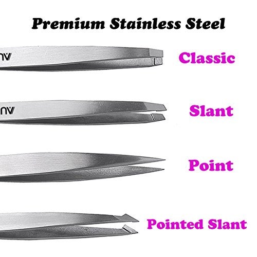 AUMELO Tweezers Set 4-Piece Professional Stainless Steel Tweezers Gift with Travel Case by Aumelo - Best Precision Eyebrow and Splinter Ingrown Hair Removal Tweezer Tip,No Colored & Chemical Free - Image 5
