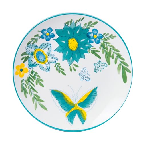HomePop Ceramic 12-Pieces Dinnerware Sets,Dish Plates and Bowls Sets - Blue Turquoise - Image 2