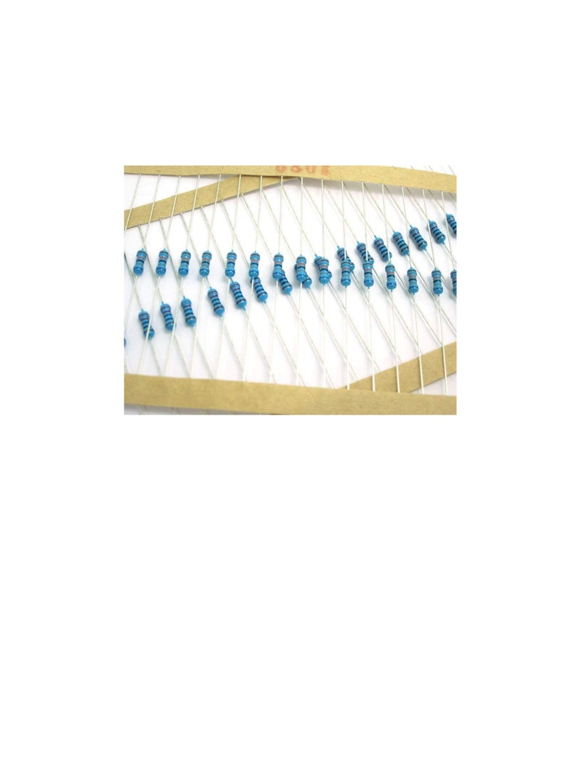 1/4W Metal Film Resistor, 5 Colour Ring Band 1% Ω Ohms Tolerance, For Electrical DIY Pack of 50 (1/4W 680KΩ (680000ohms))  - Image 1