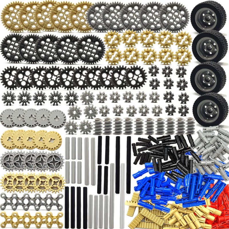 dspitwod Technical Gears Axle Pin Connectors Rubble Wheels Connectors Rack Gear Screw Track Building Brick Pieces Sets Compatible with Major Brand STEM Learning Kits for Kids Age 814 Years - Image 4