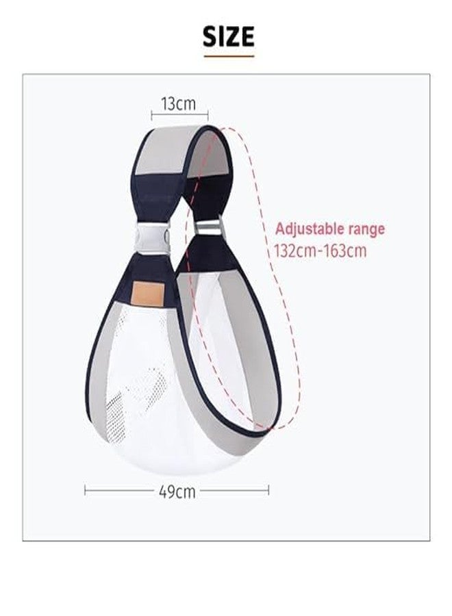 RIVUGJA Adjustable Ergonomic Baby Carrier Sling Wrap with Breathable 3D Mesh - for Newborns to Toddlers Sling with Thick Shoulder Straps for Maximum Support for Active Parents and On-The-Go Lifestyle - Image 2