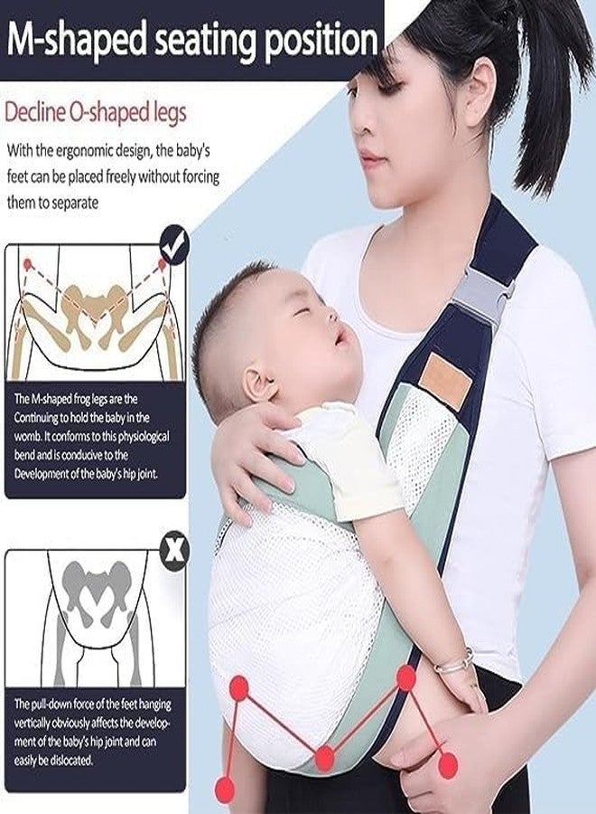RIVUGJA Adjustable Ergonomic Baby Carrier Sling Wrap with Breathable 3D Mesh - for Newborns to Toddlers Sling with Thick Shoulder Straps for Maximum Support for Active Parents and On-The-Go Lifestyle - Image 4