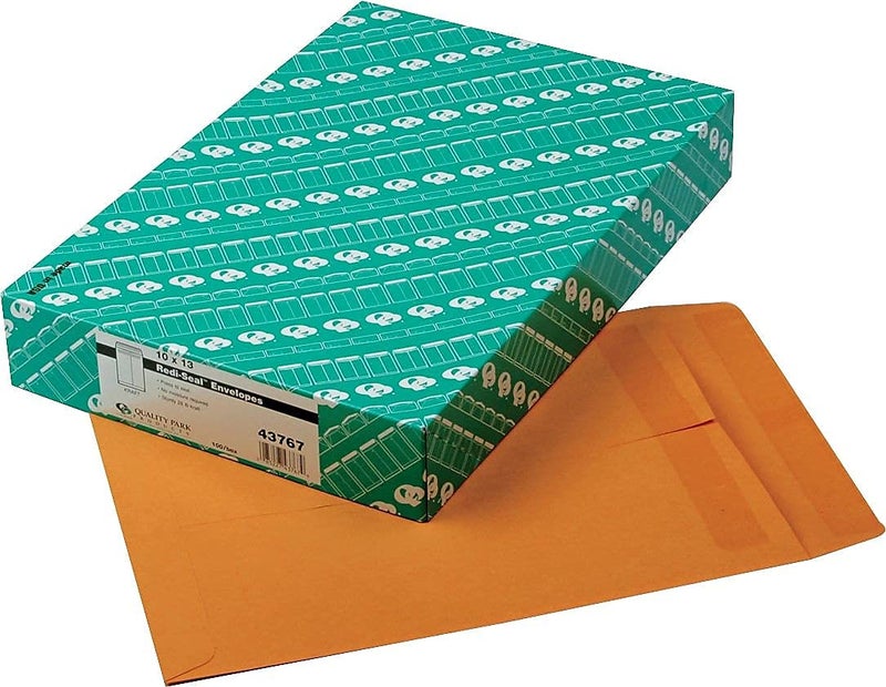 Quality Park Redi-Seal Catalog Envelopes, 10x13, 28lb, Kraft, 100/Box - Image 2