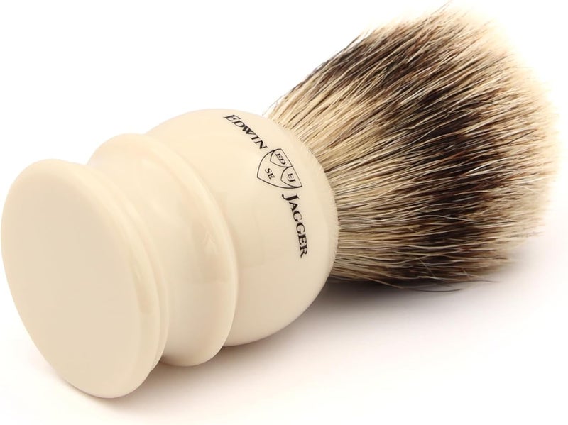 Edwin Jagger Ivory Shaving Brush Silver Tip Large - Image 4