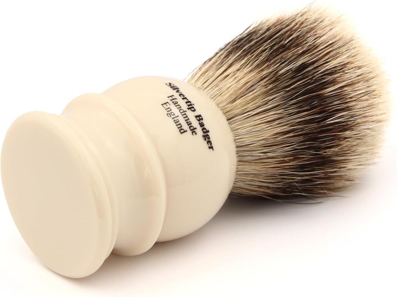 Edwin Jagger Ivory Shaving Brush Silver Tip Large - Image 5