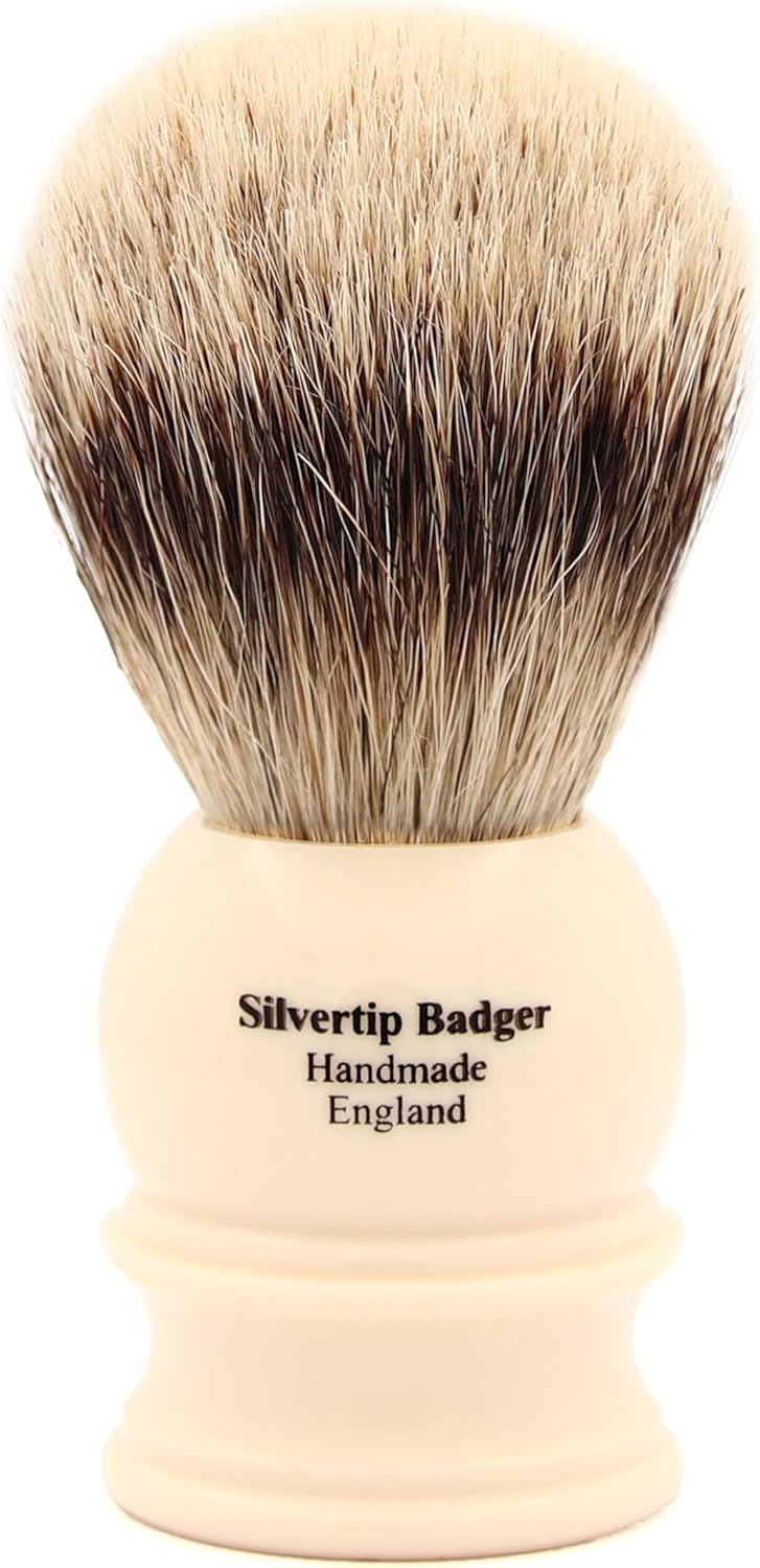 Edwin Jagger Ivory Shaving Brush Silver Tip Large - Image 2