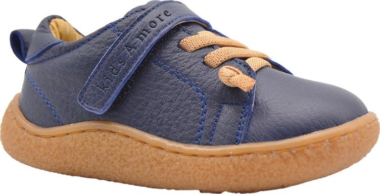 Kids A More Nicolo Elastic Leather Boy's Shoes Navy Blue  - Image 1