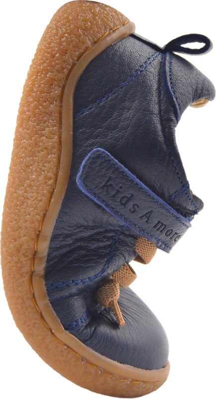 Kids A More Nicolo Elastic Leather Boy's Shoes Navy Blue  - Image 3