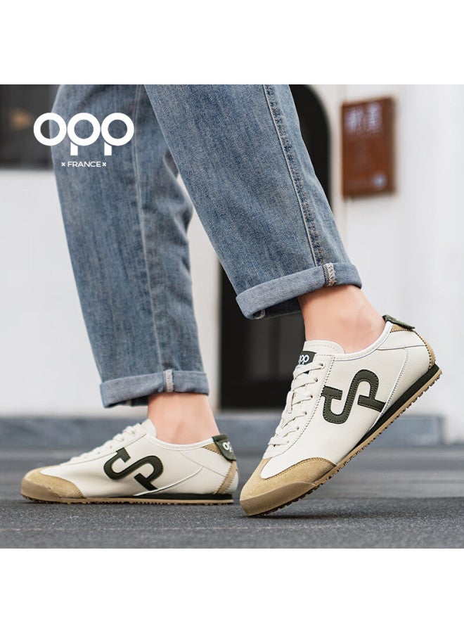 Opp Men's Shoes, Lightweight Soft-soled Casual Shoes, Versatile Commuter Sneakers, Shock-absorbing Training Shoes For Men P020, Beige-brown, Size 42 - Image 2
