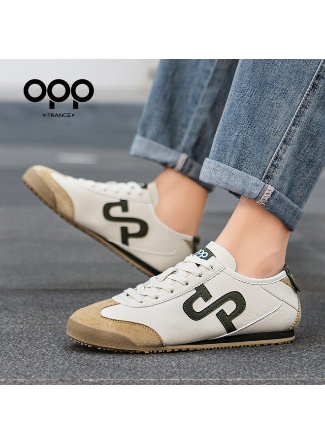 Opp Men's Shoes, Lightweight Soft-soled Casual Shoes, Versatile Commuter Sneakers, Shock-absorbing Training Shoes For Men P020, Beige-brown, Size 42 - Image 3